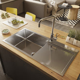 316 Marine Grade Stainless Steel 900*450*220 single bowl w- drainer board topmount drop in kitchen sink- Lead free